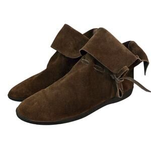 Vtg Jane Austen Sz 8 Italian Suede Leather Slouchy Brown